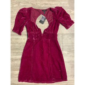 NWT FOREVER 21 Pink Velvet Bodycon Dress Small